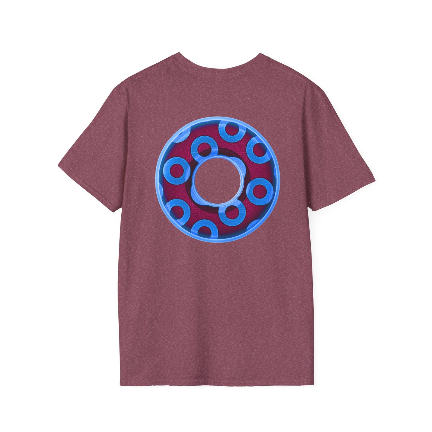 Plain Donuts/Unisex Soft-Style - "Plain Rustic Paradoxical Donuts" - light blue/burgundy donuts
