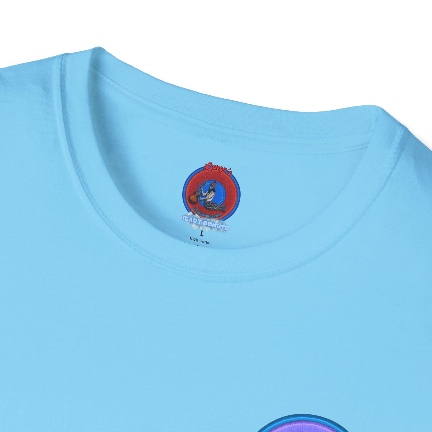 Classic Donut Tee - Unisex Soft-Style - "Got Rhombus?" - series 1.0  - variant 4 - purple/blue donut