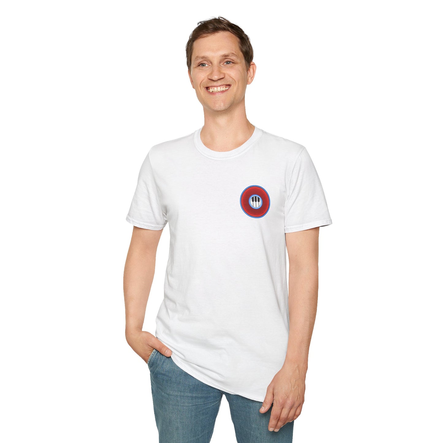 Classic Donut Tee - Unisex Soft-Style - "Rage Side Donut" - vivid red donut - variant 1
