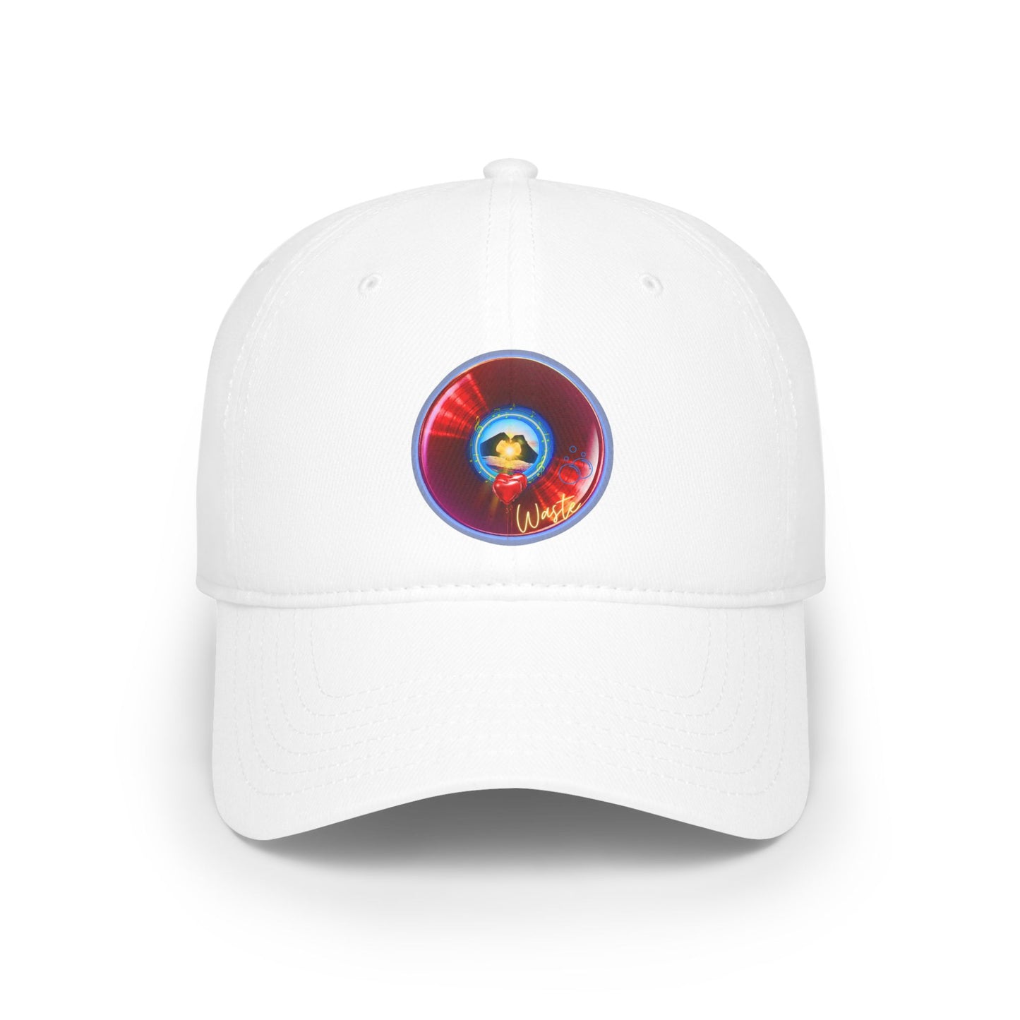 Lumpy Donut Baseball Cap - "Waste of a Perfectly Good Donut Cap" - variant 2 - vivid red record donut w/