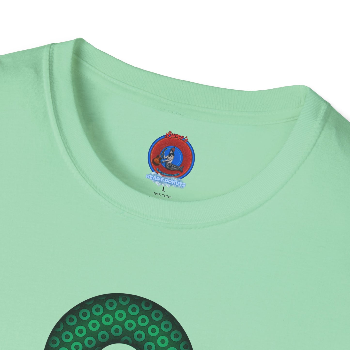 Plain Donuts/Unisex Soft-Style - "Plain Paradoxical Grided Donuts" - green/dark green donuts