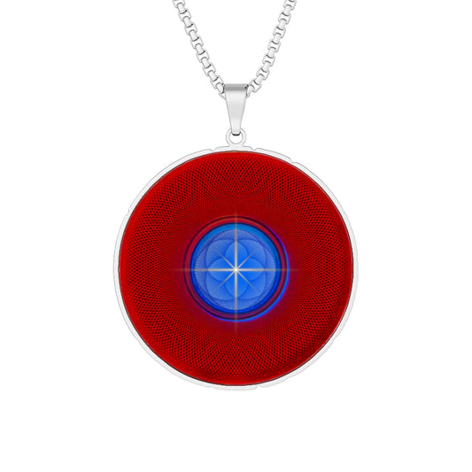 Lump's Heady Donut Necklace - 1" x 1" Stainless Steel Pendant - "Symmetrical Donut" - red phatty donut