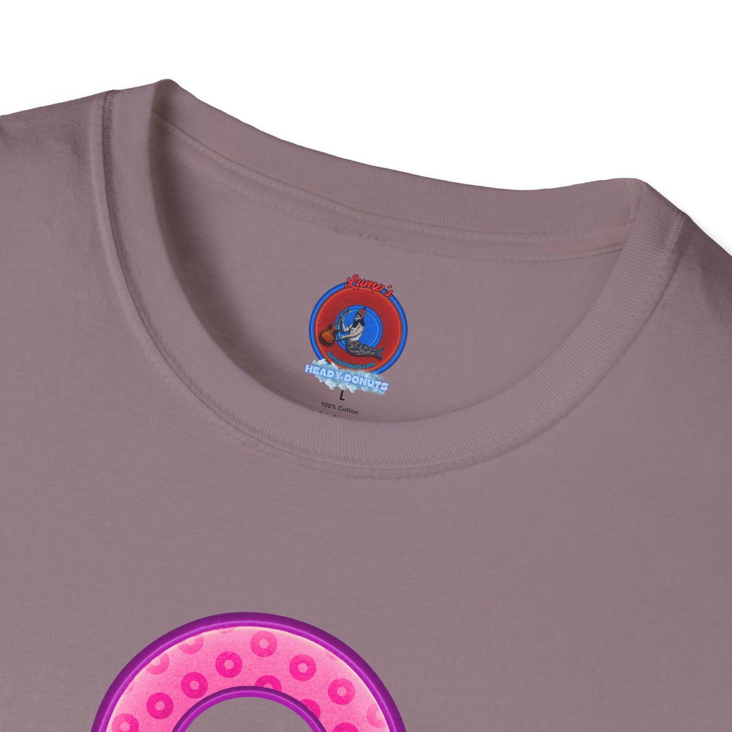 Plain Donuts/Unisex Soft-Style - "Plain Wide Mouthed Paradoxical Donuts" - pink/light purple donuts
