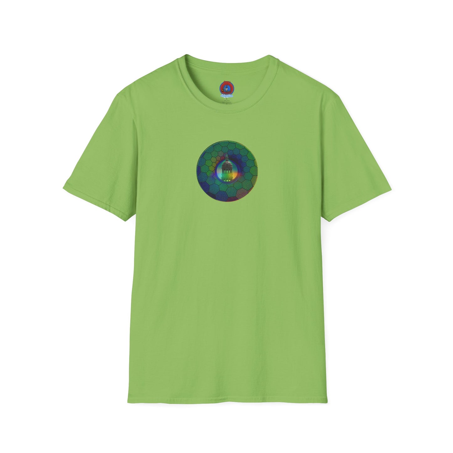 Classic Donut Tee - Unisex Soft-Style - "Save the Mondegreen City Hall Clock Tower" - hexadonut - series 1.0 -variant 1 - green donut