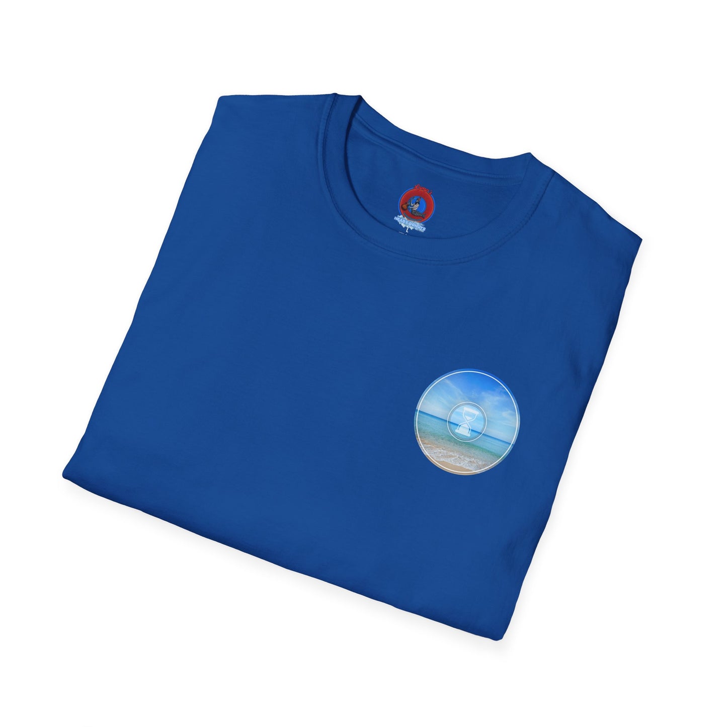 Classic Donut Tee - Unisex Soft-Style - "Still Loading Sand" - vivid blue  pic donut - variant 1