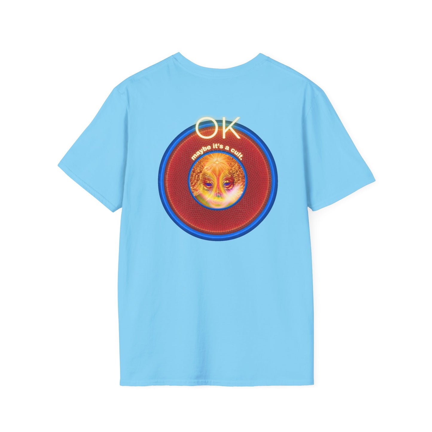 Classic Donut Tee - Unisex Soft-Style - "Donuts: Conjurers of Awesome" - series 1.0  - variant 3 - w/"okay" - red donut
