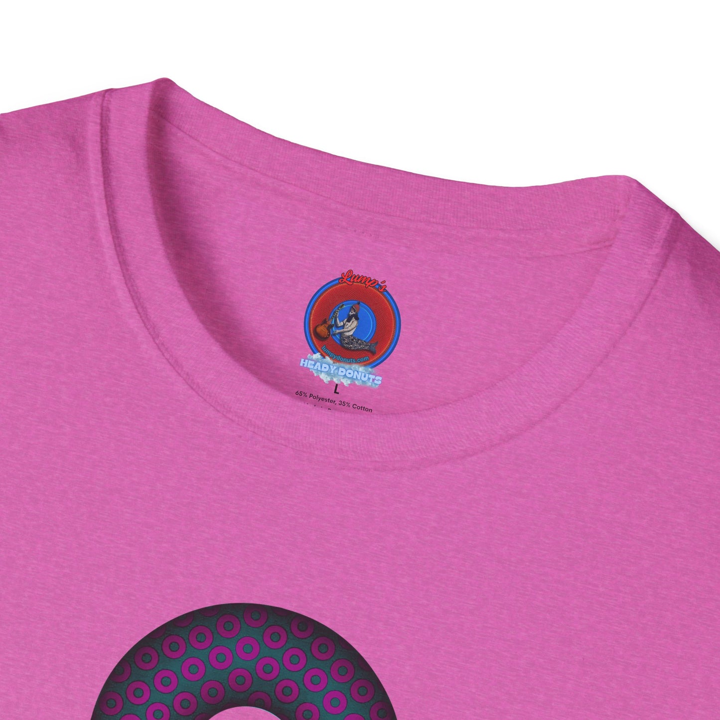 Plain Donuts/Unisex Soft-Style - "Plain Paradoxical Grided Donuts" - dark magenta/faded navy donuts