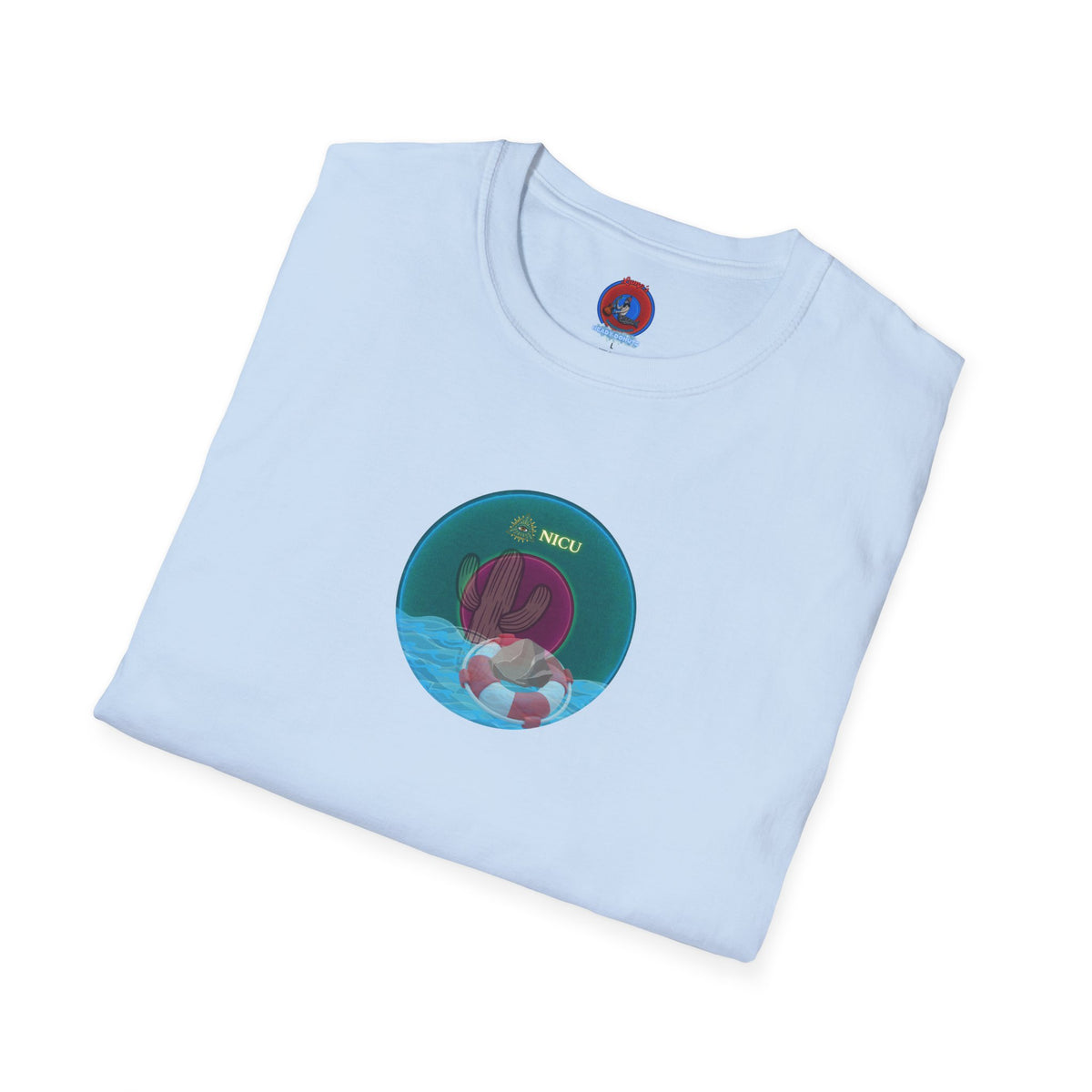 Classic Donut Tee - Unisex Soft-Style - "Masonic Donut of Rites" - series 1.0  - vivid dark teal donut