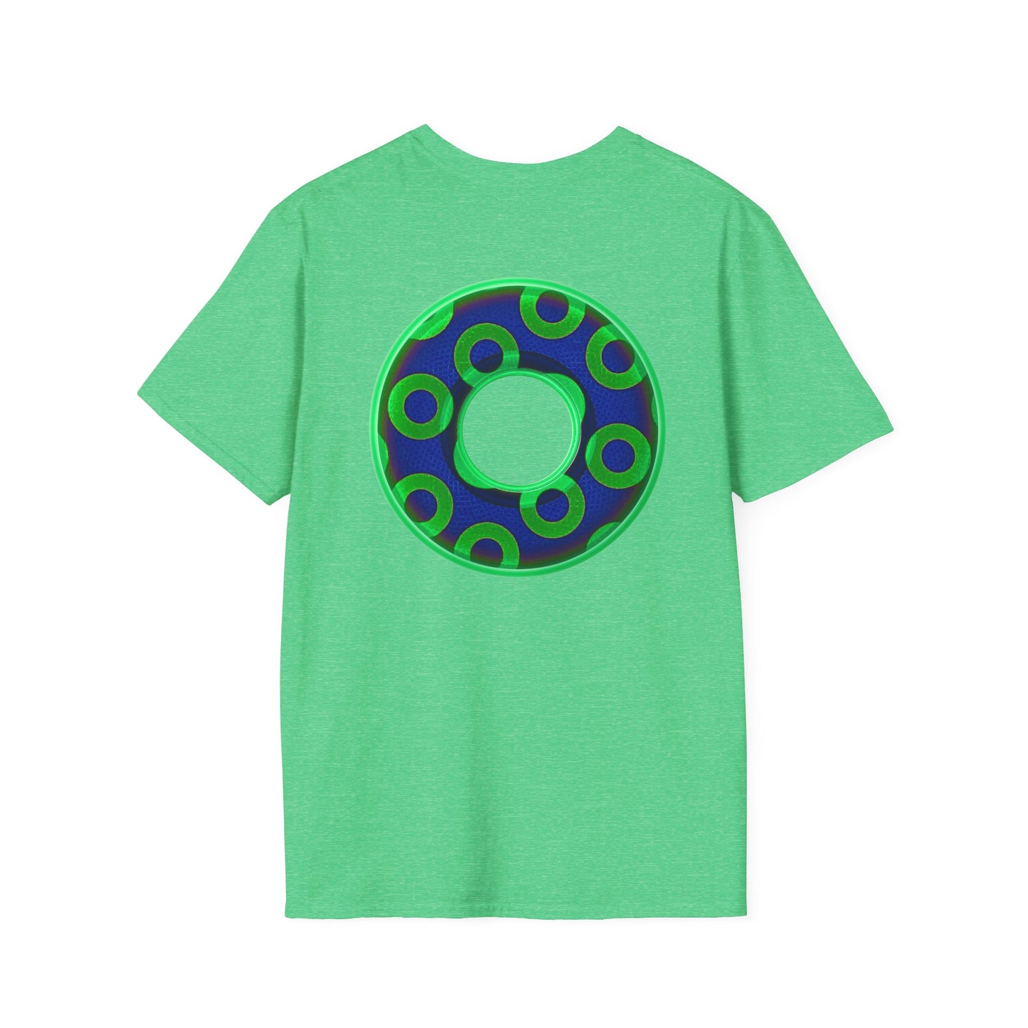 Plain Donuts/Unisex Soft-Style - "Plain Rustic Paradoxical Donuts" - light green/dark blue donuts