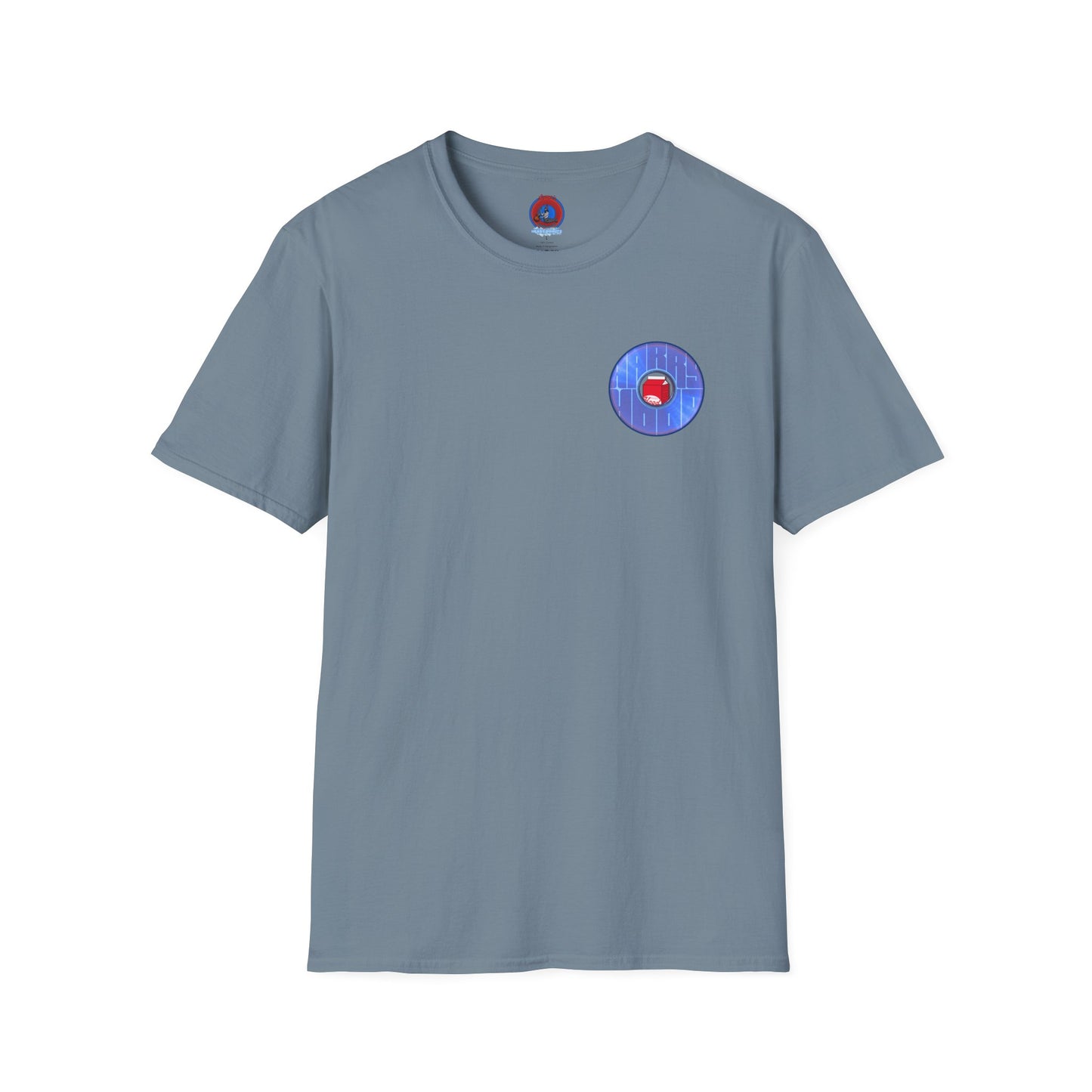 Classic Donut Tee - Unisex Soft-Style - "Harry Left His Shirt" - series 1.0  - variant 3 - purple/blue donut
