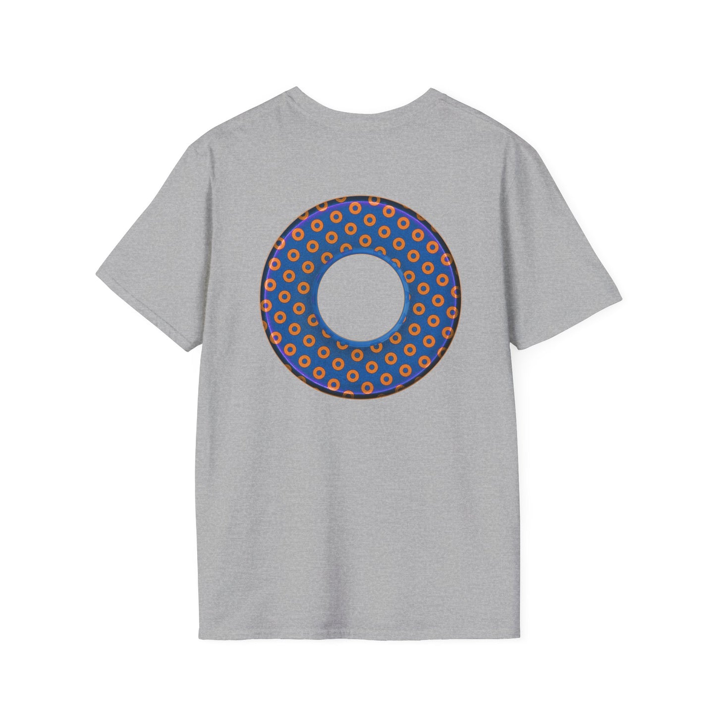 Plain Donuts/Unisex Soft-Style - "Plain Electric Paradoxical Donuts" - orange/blue donuts