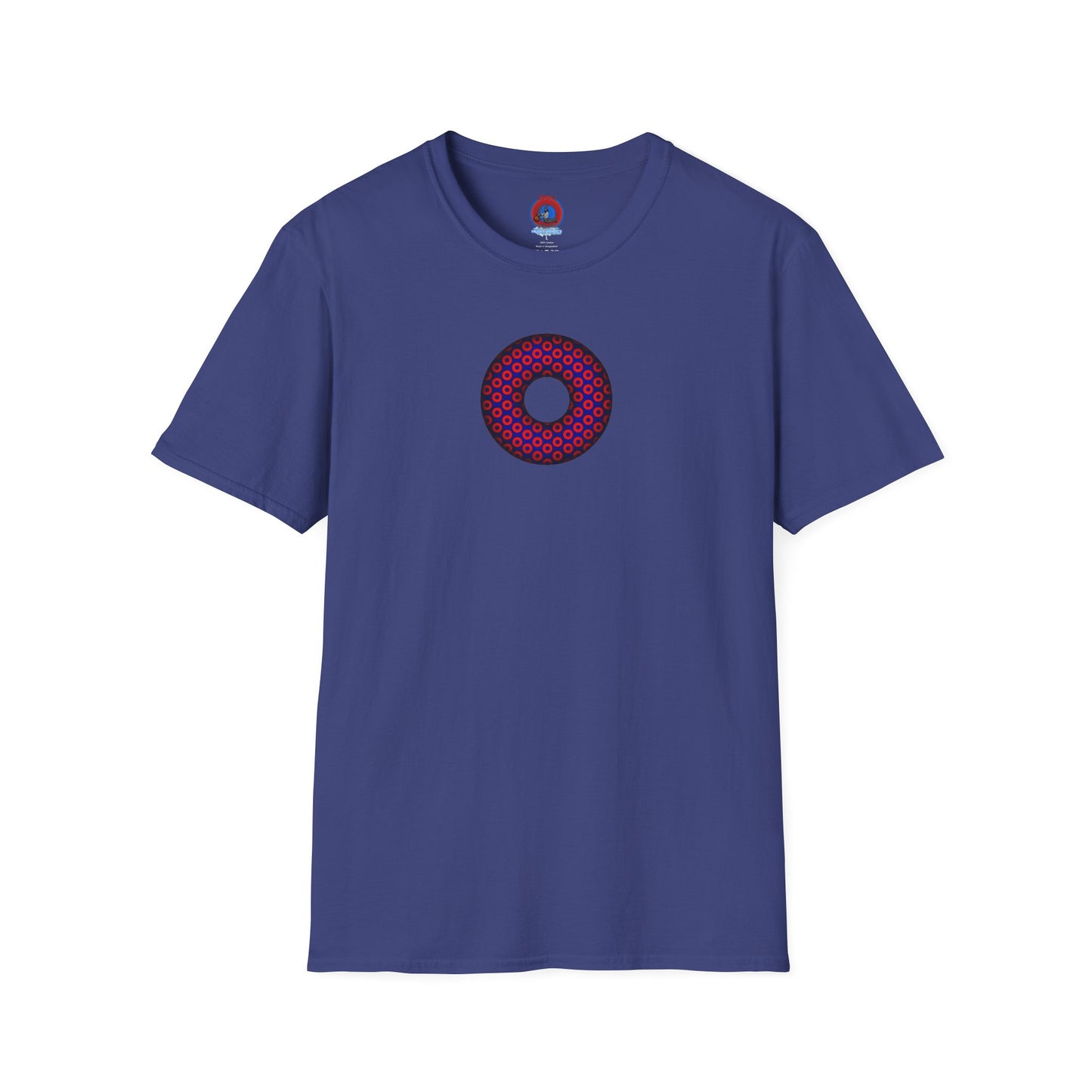 Plain Donuts/Unisex Soft-Style - "Plain Paradoxical Grided Donuts" - red/blue donuts
