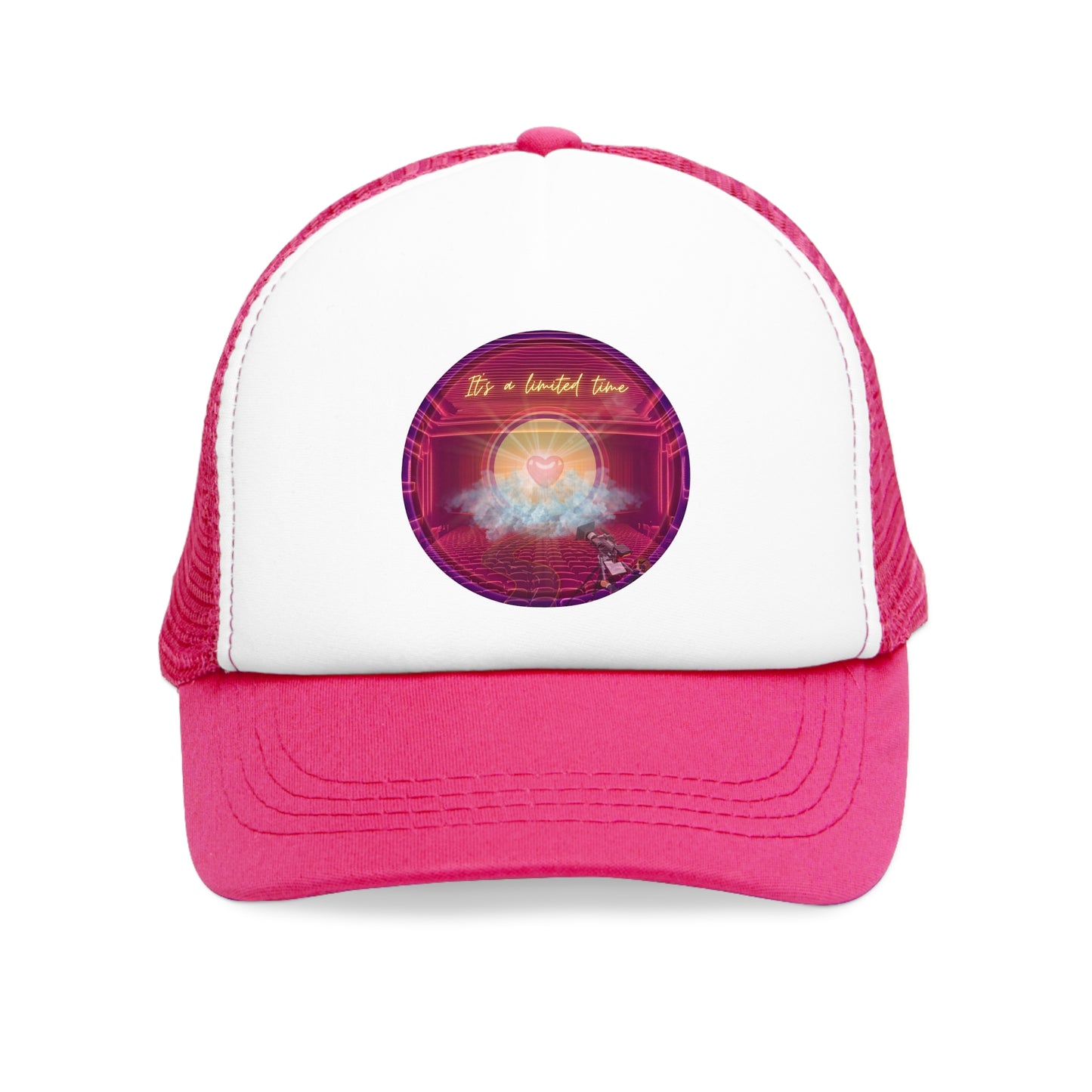 Lumpy Trucker Hat - "The Show of Donuts" - magenta donut - variant 2