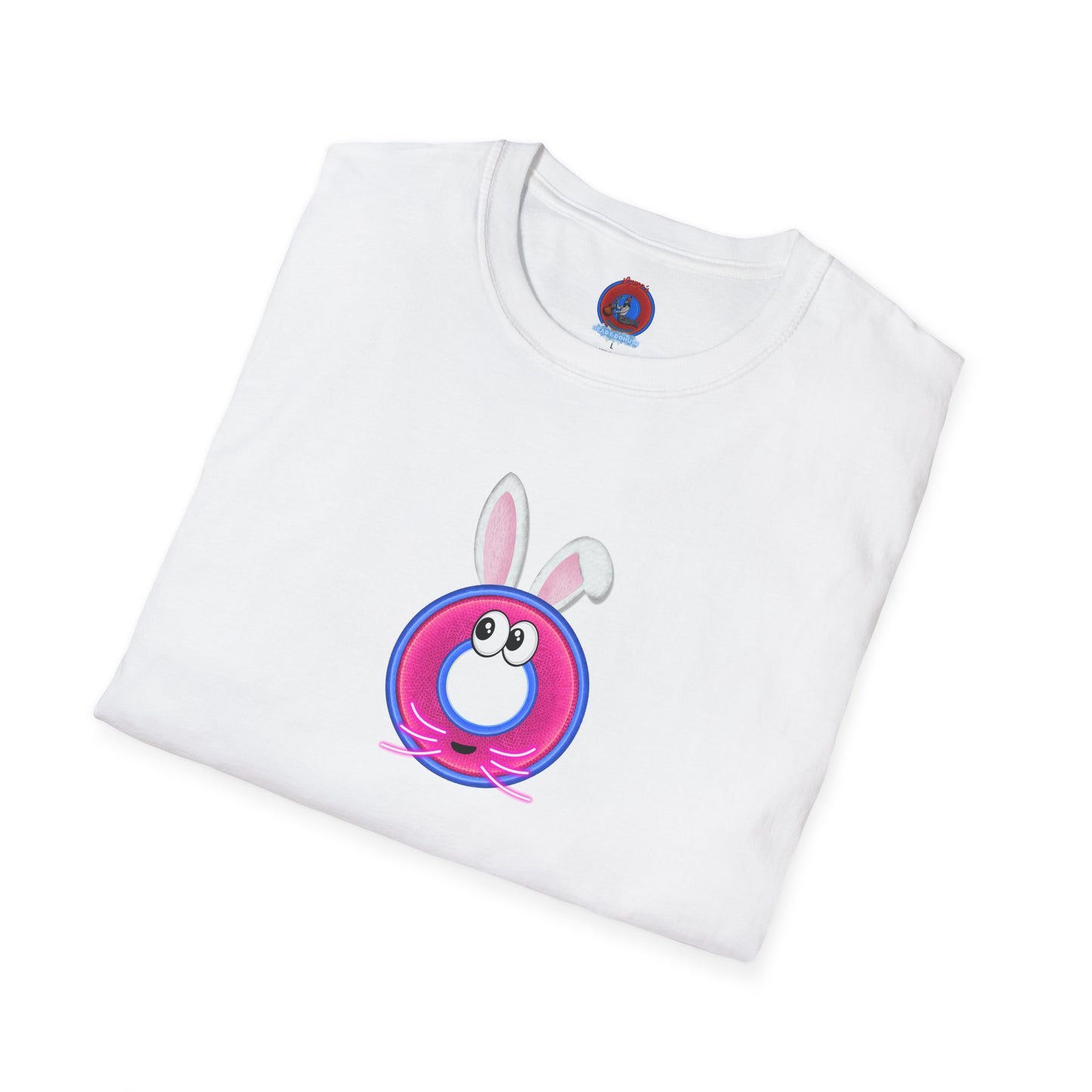 Classic Donut Tee - Unisex Soft-Style - "Easter Donuts" - magenta/pink rustic donut - holiday edition