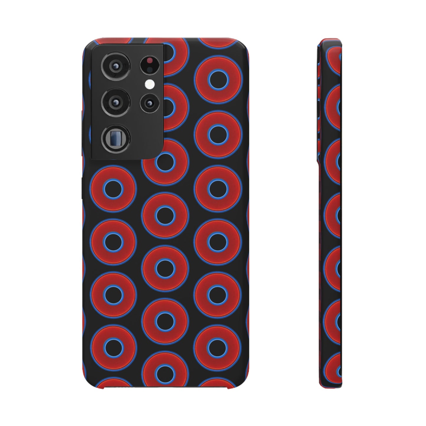 Lumpy Donut Snap Case - red vivid donut print w/black background