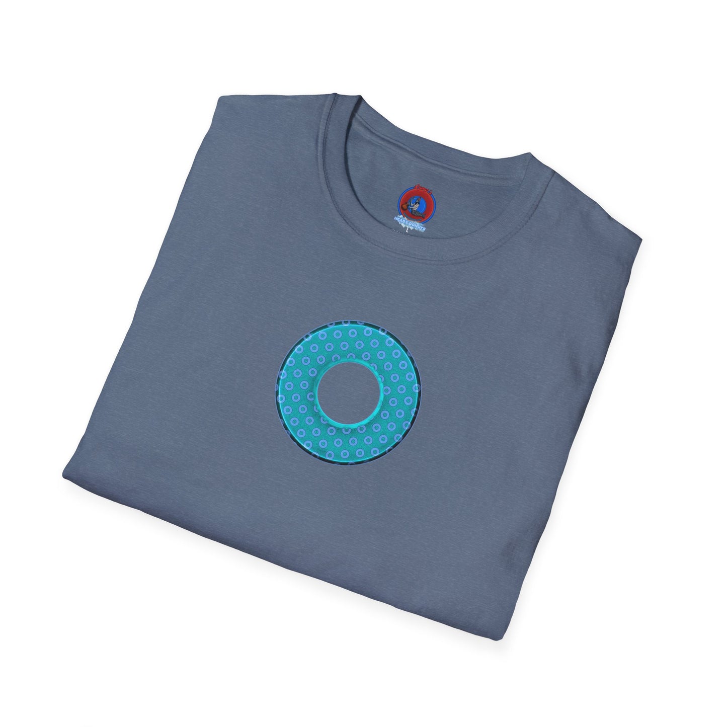 Plain Donuts/Unisex Soft-Style - "Plain Electric Paradoxical Donuts" - light teal/purple donuts