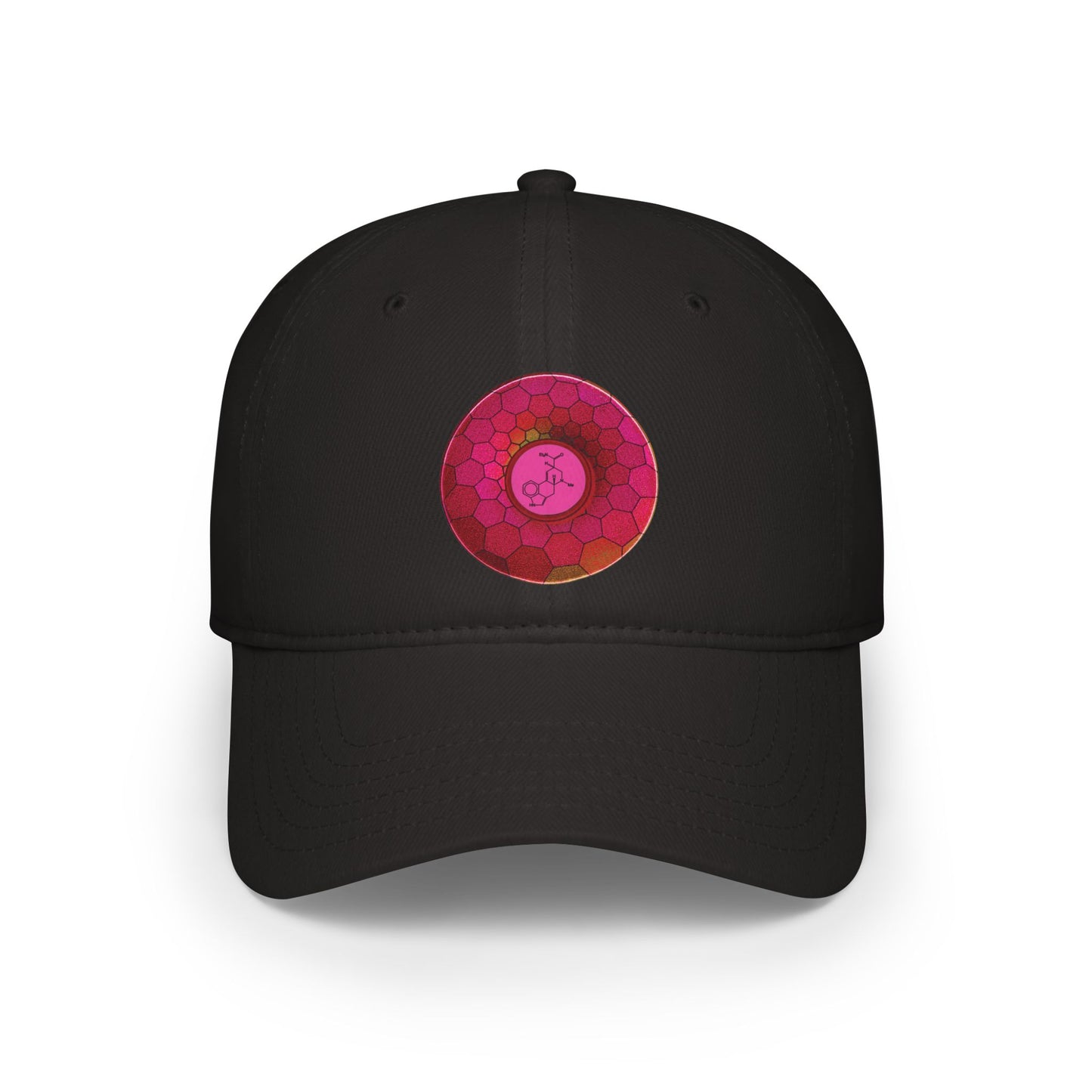 Lumpy Donut Baseball Cap - "Dr. Albert Hofmann" - variant 1 - magenta hexadonut w/