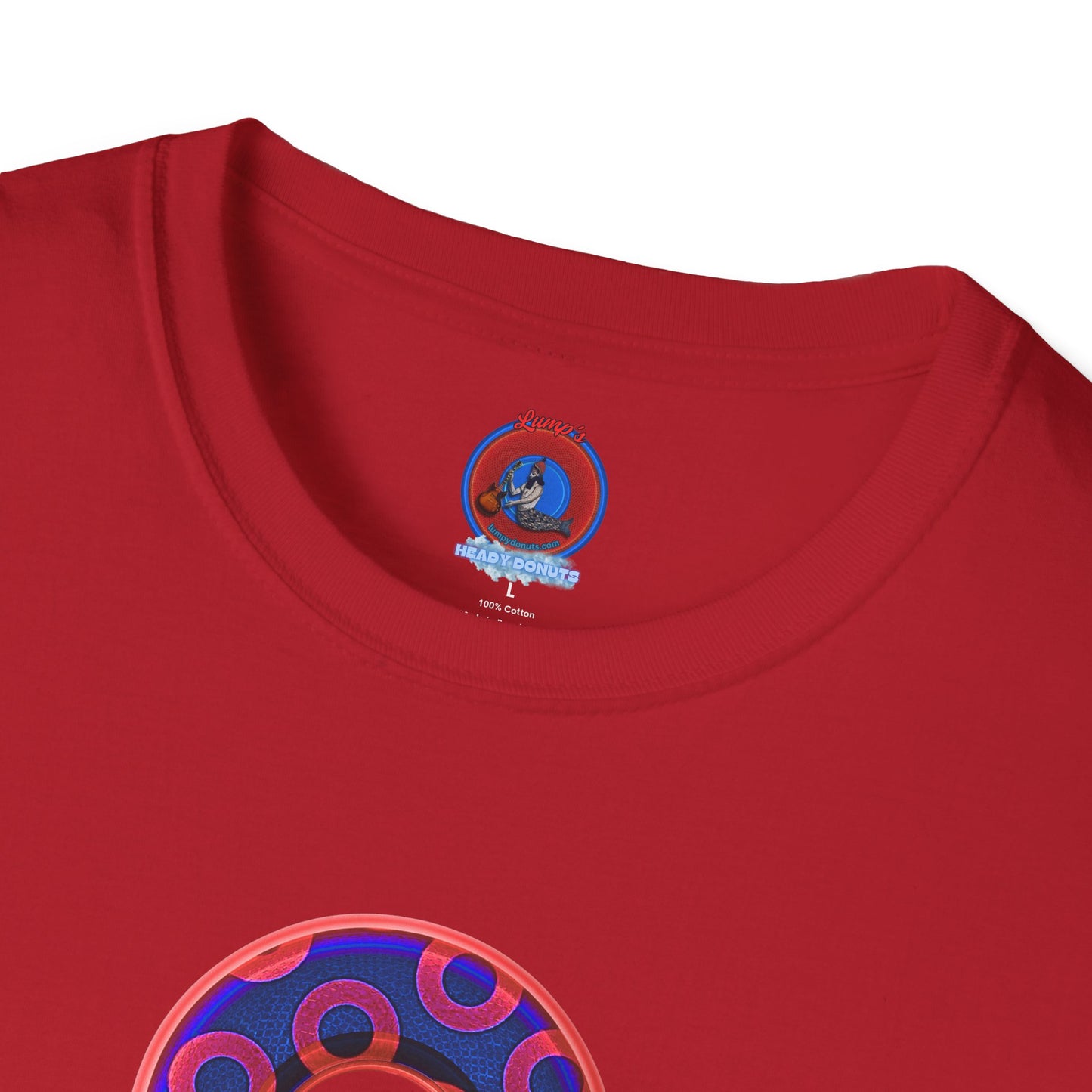 Plain Donuts/Unisex Soft-Style - "Plain Rustic Paradoxical Donuts" - red/dark royal blue donuts