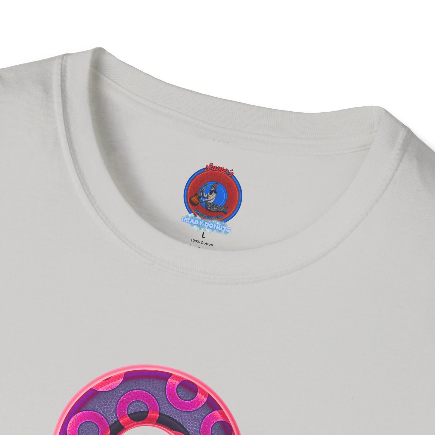 Plain Donuts/Unisex Soft-Style - "Plain Rustic Paradoxical Donuts" - magenta/dark purple donuts