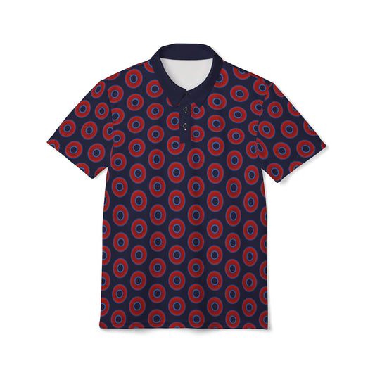 AOP Donut Polo - vivid donut print w/midnight blue background [unisex]