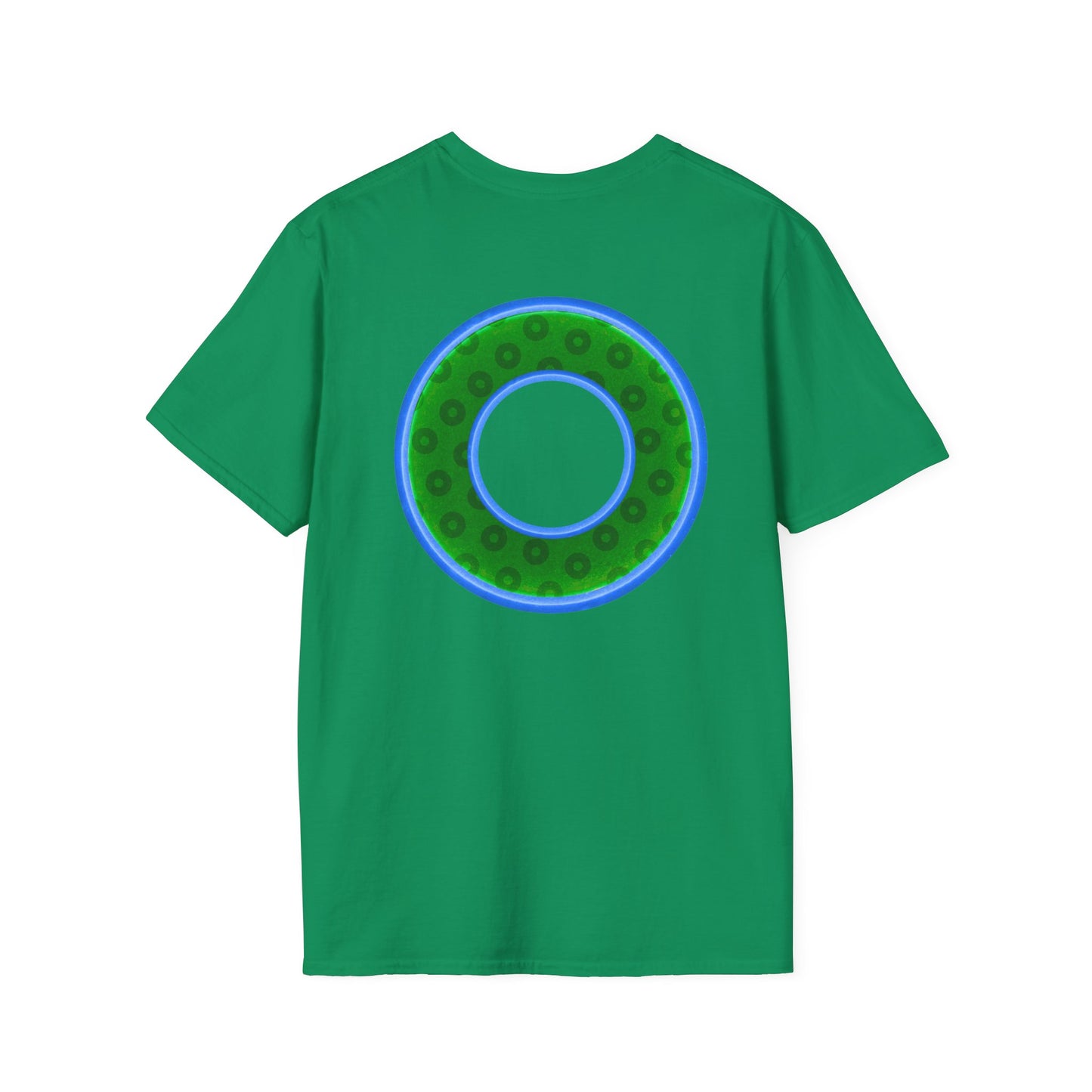 Plain Donuts/Unisex Soft-Style - "Plain Wide Mouthed Paradoxical Donuts" - green/light blue donuts