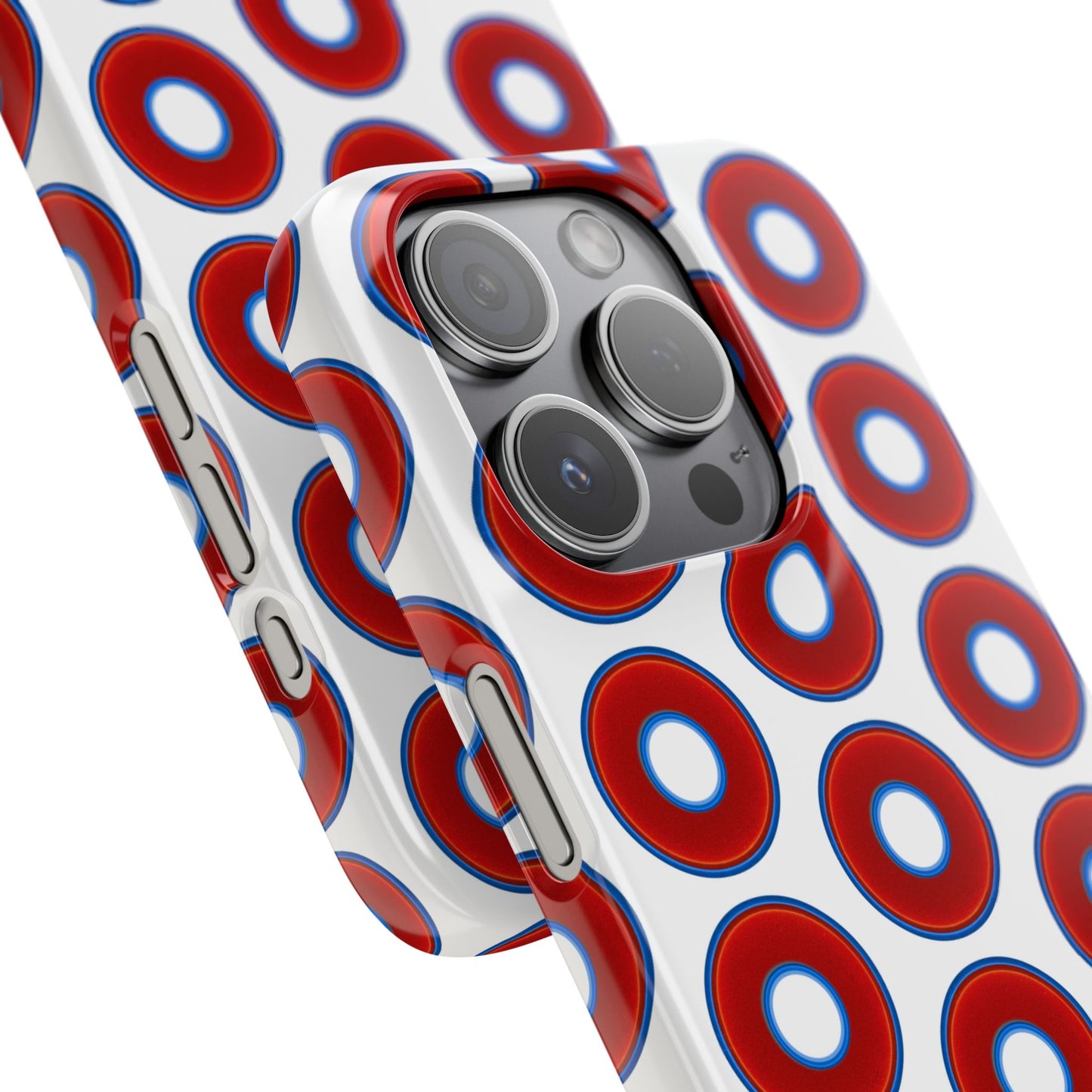 Lumpy Donut Snap Case - red vivid donut print w/white background