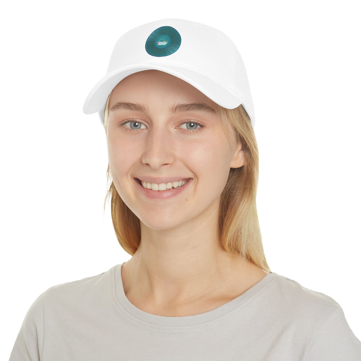 Lumpy Donut Baseball Cap - "After Bathtub Fun Cap" - vivid record donut w/
