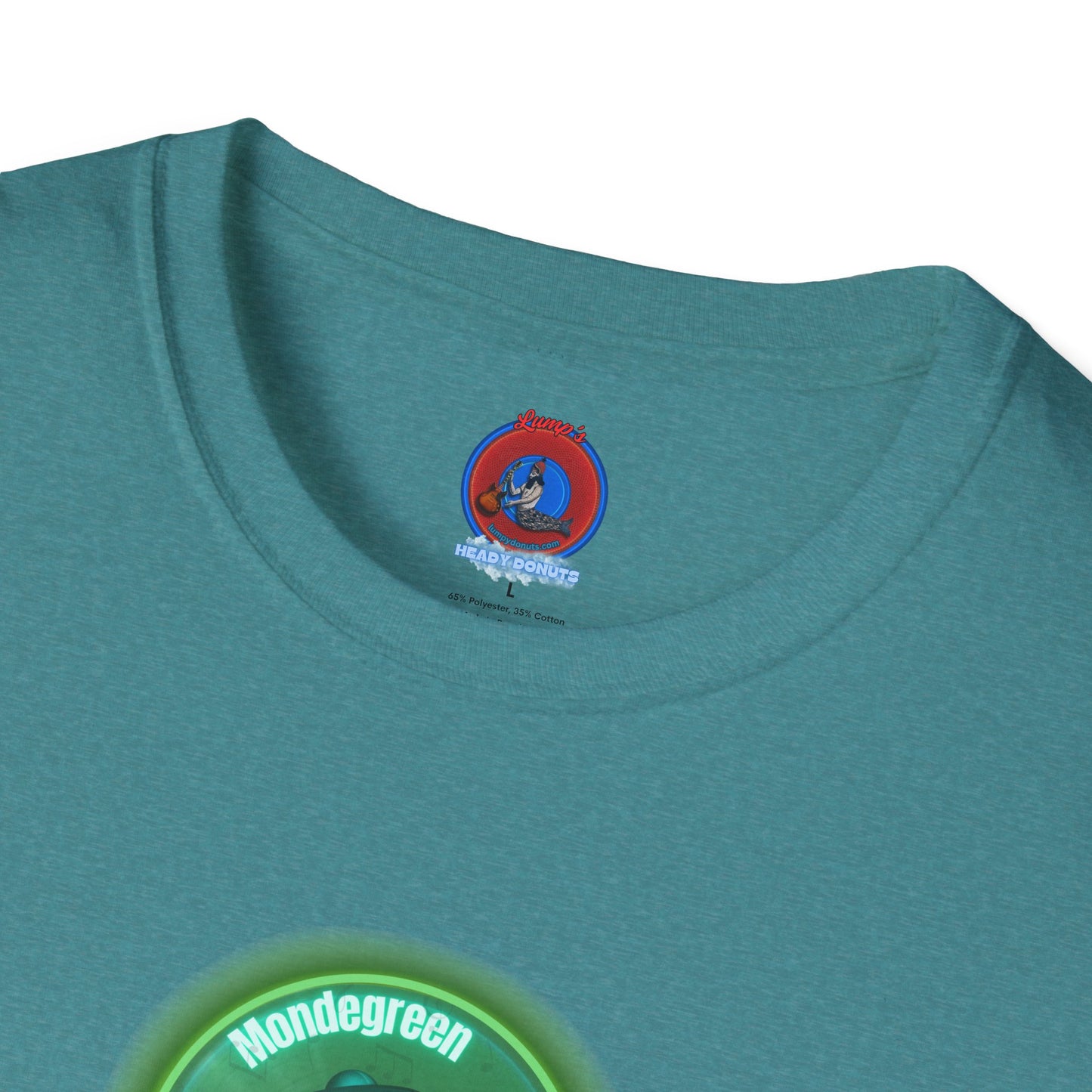 Classic Donut Tee - Unisex Soft-Style - "Close Encounters of the Delaware kind - Mondegreen Donut"  " variant 1 - green donut