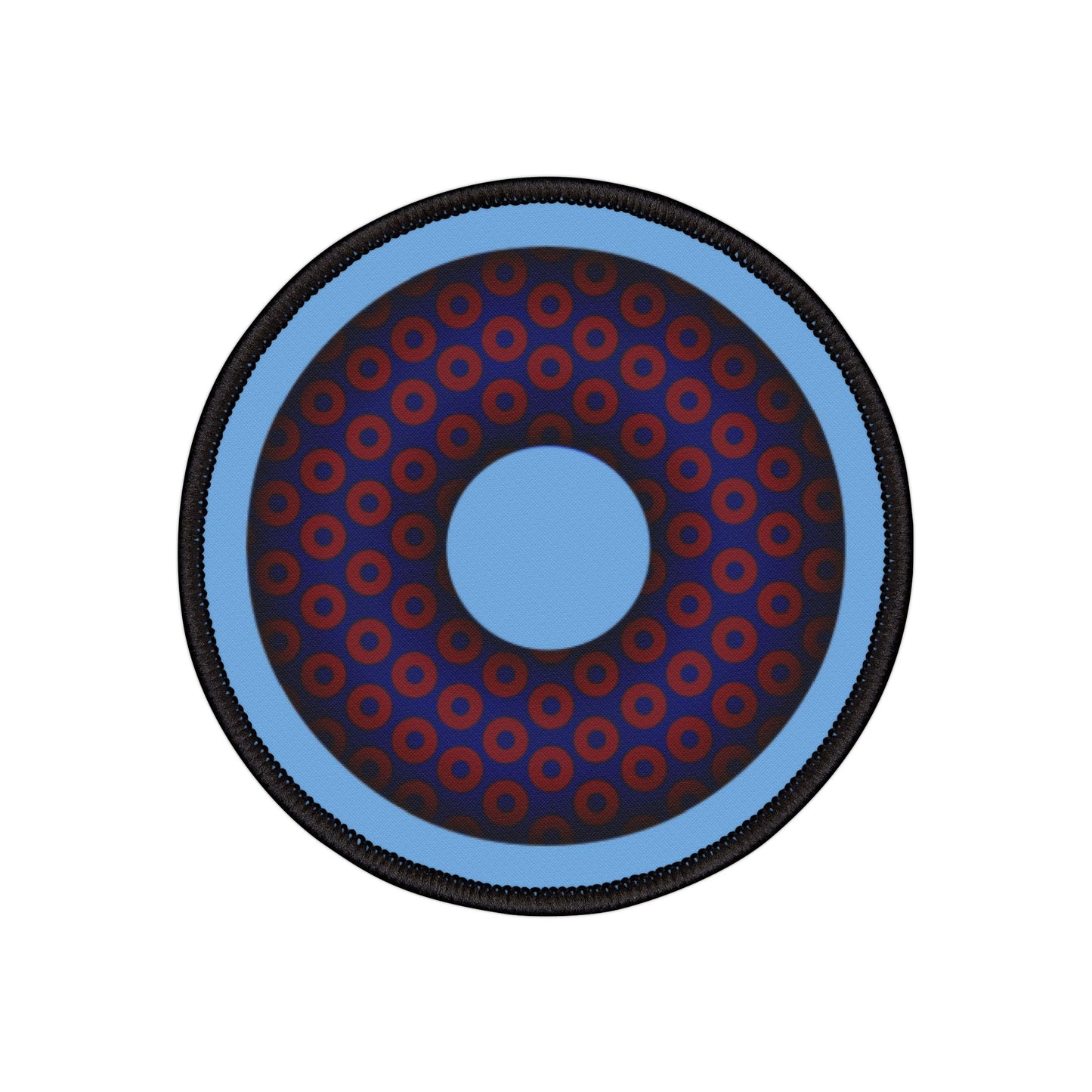 Iron-On Donut Patch - "Traditional Paradox Donut" - variant 1 - red/blue paradoxical donuts
