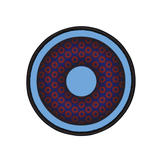 Iron-On Donut Patch - "Traditional Paradox Donut" - variant 1 - red/blue paradoxical donuts