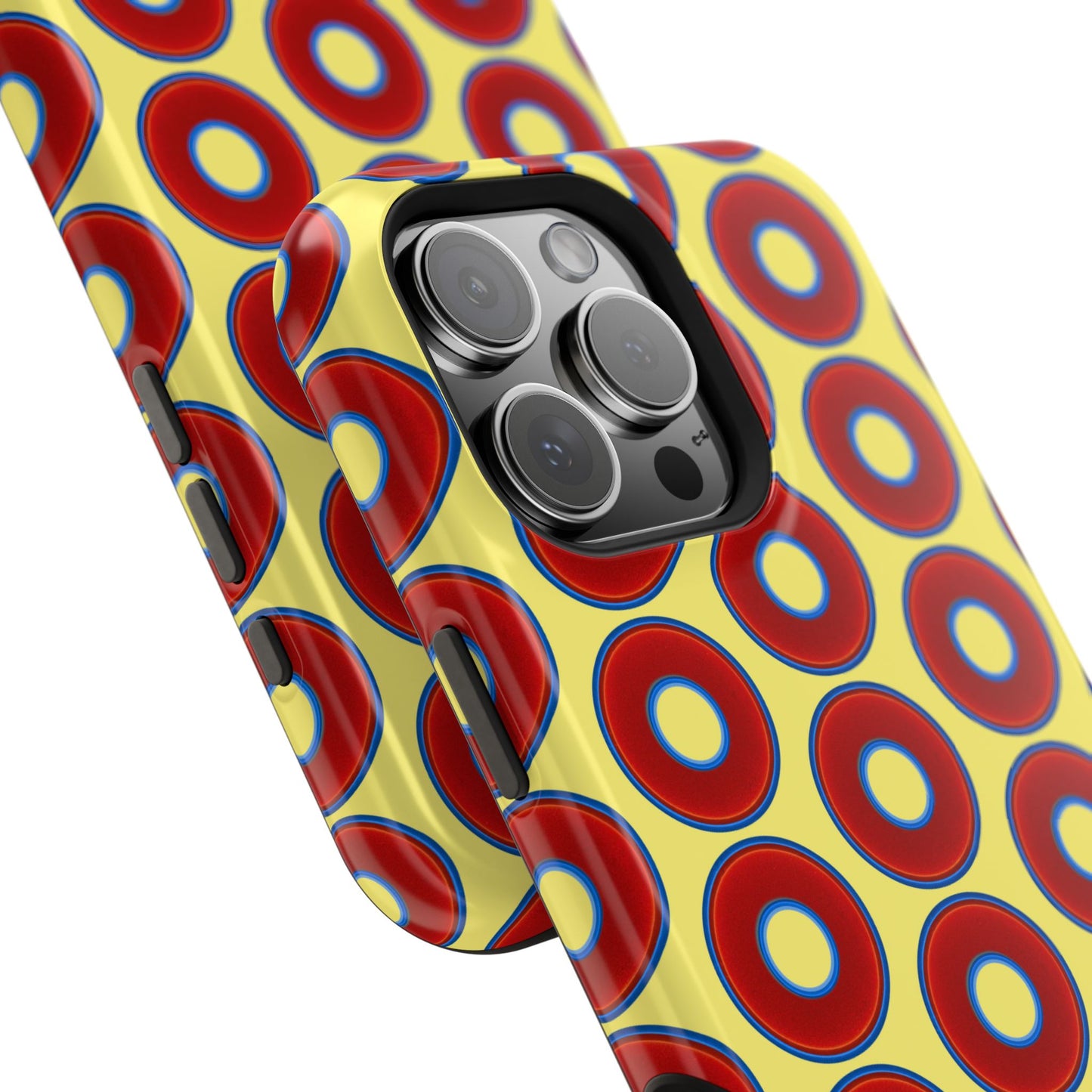 Magnetic Tough Donut Case - red vivid donut print w/yellow background