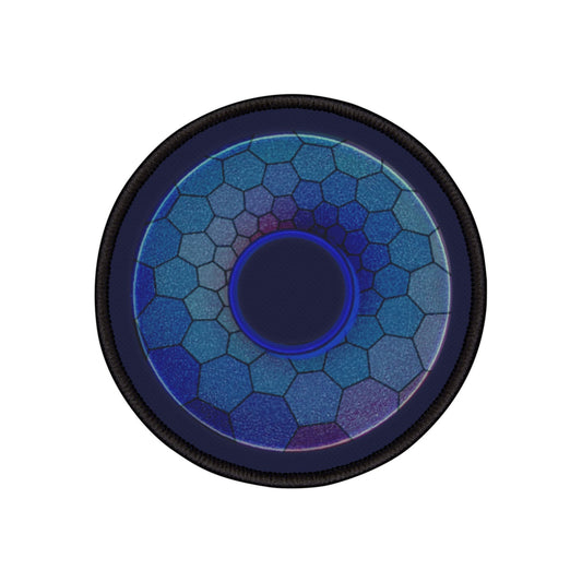 Iron-On Donut Patch - "Plain Hexadonut" - blue hexadonut - variant 2