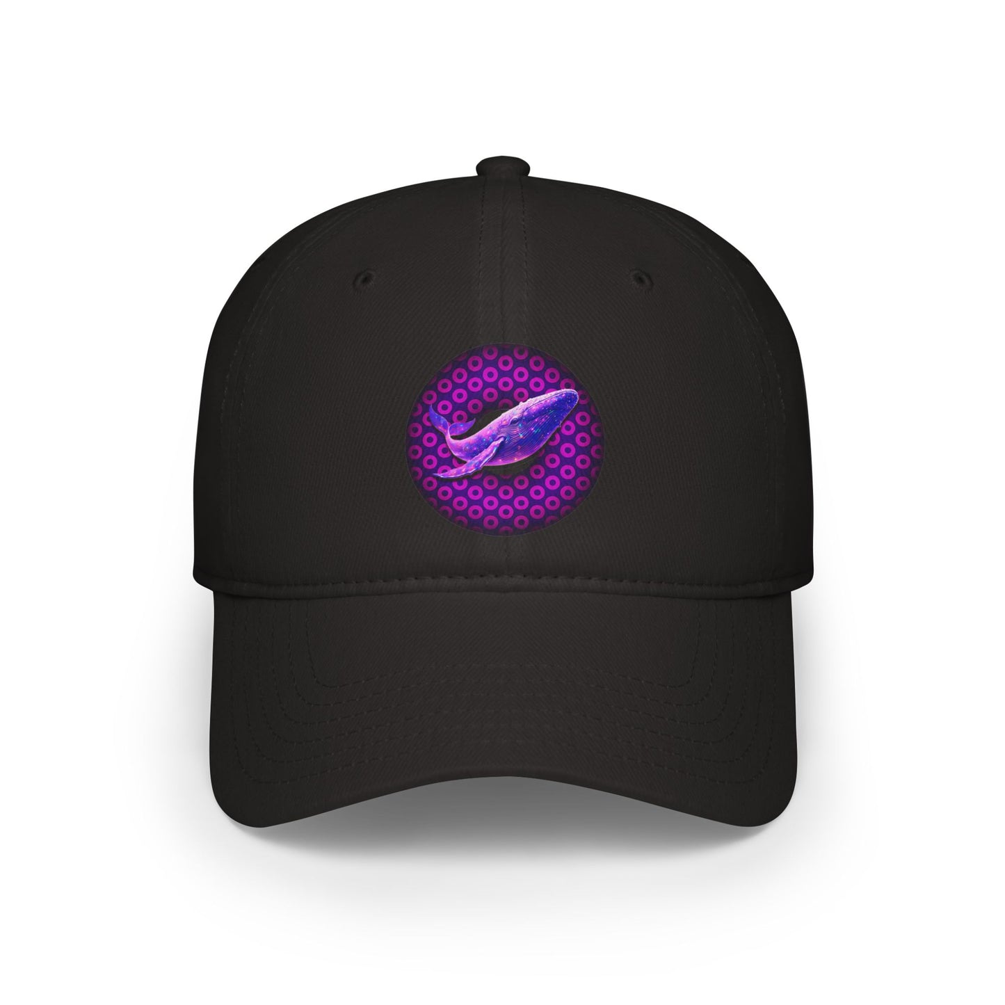 Lumpy Donut Baseball Cap - "Whale of a Good Donut Cap" - variant 1 - purple/magenta paradoxical donut w/