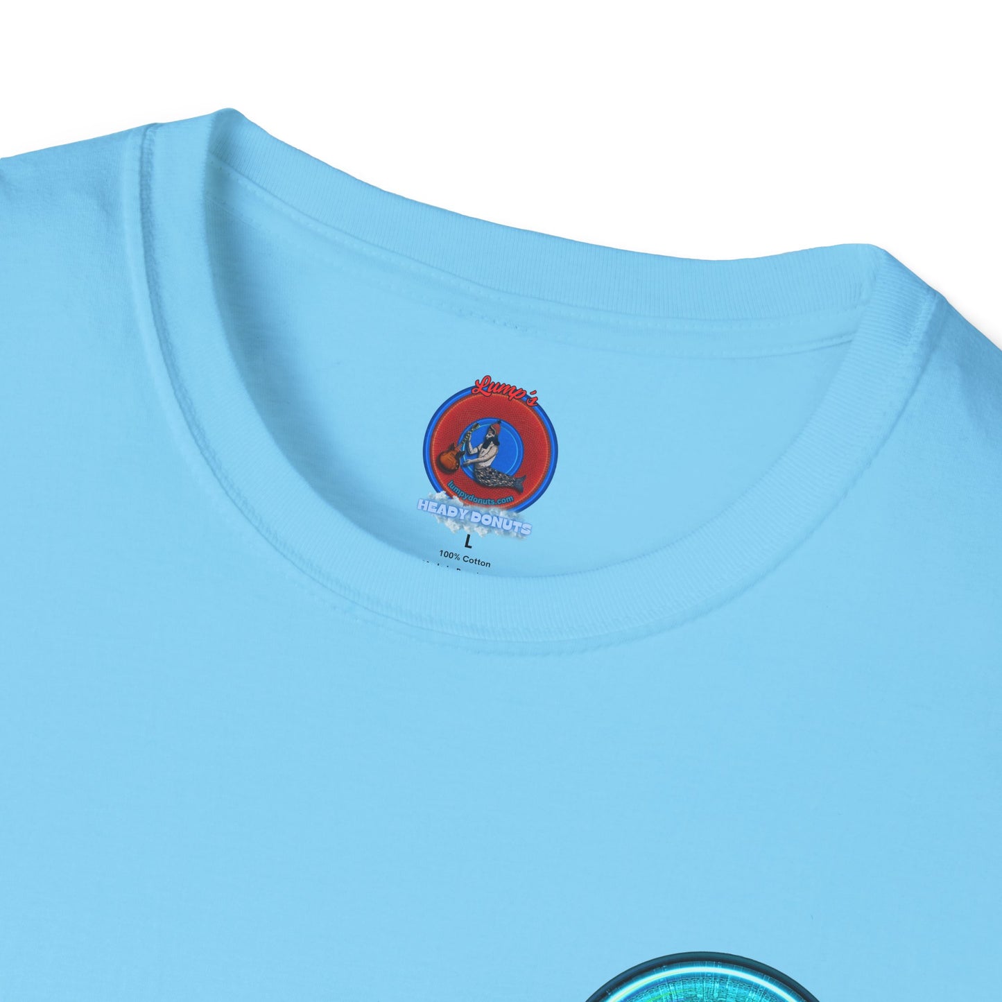 Classic Donut Tee - Unisex Soft-Style - "Donut of Life Tee" - vivid turquoise tube donut - variant 2