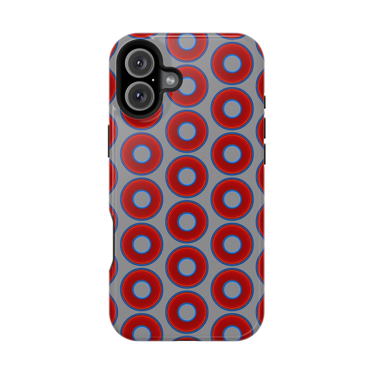 Magnetic Tough Donut Case - red vivid donut print w/gray background
