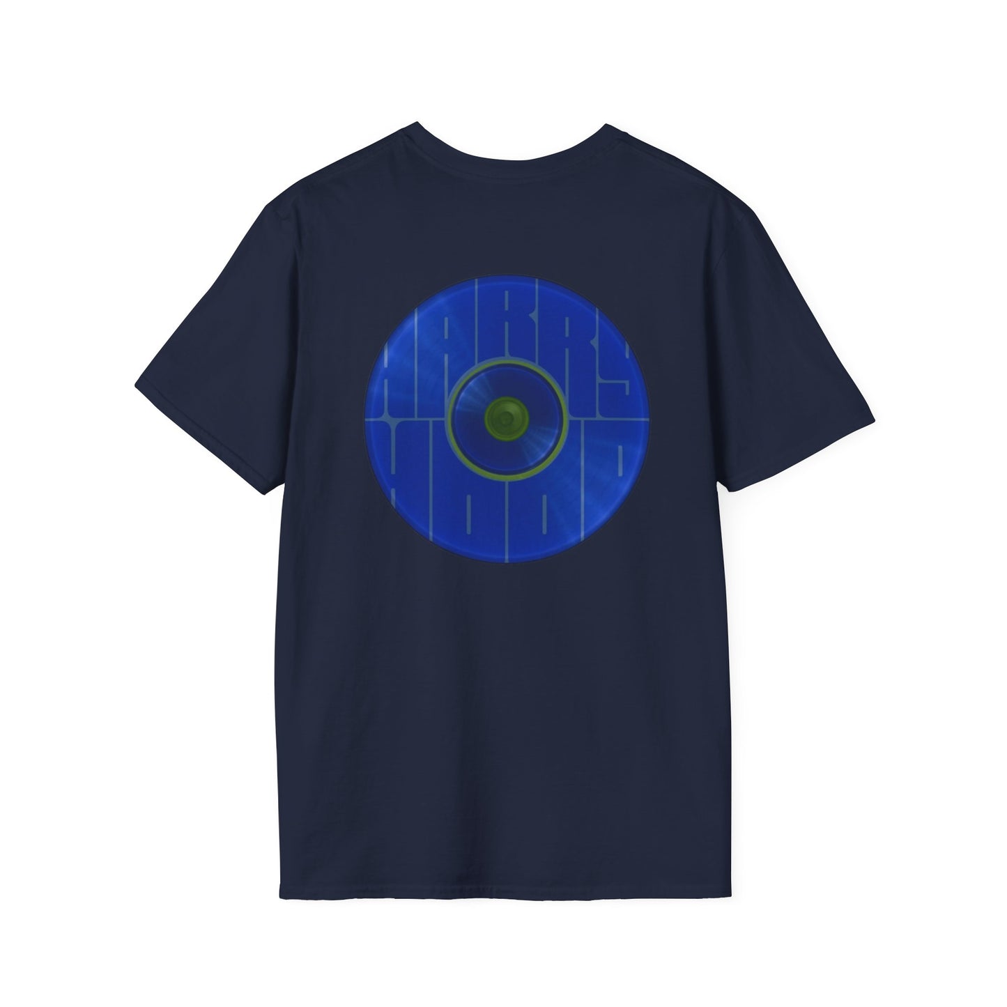 Classic Donut Tee - Unisex Soft-Style - "Harry's Hoodlum Donut" - series 1.0  - variant 3 - lights off/blue donut(s)
