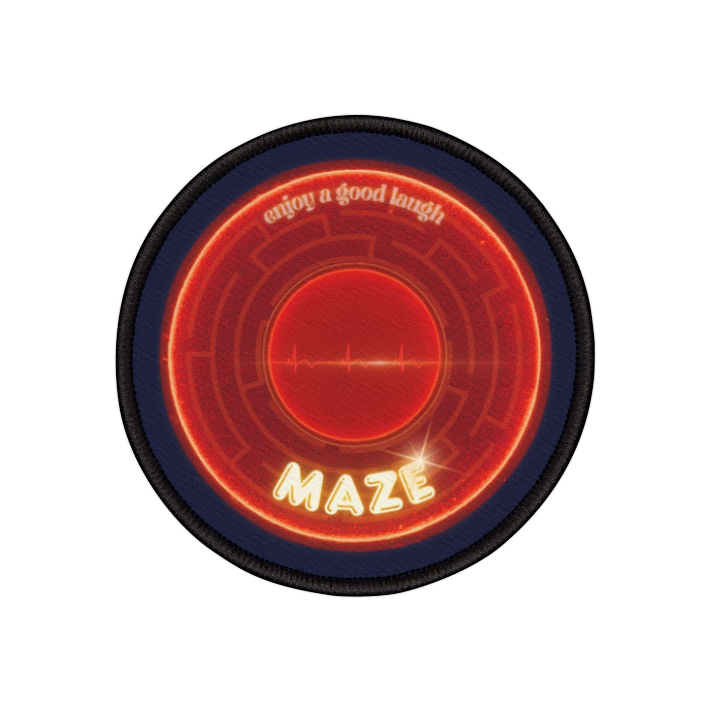 Iron-On Donut Patch - "The Amazing Donut Patch" - vivid red donut - variant 1