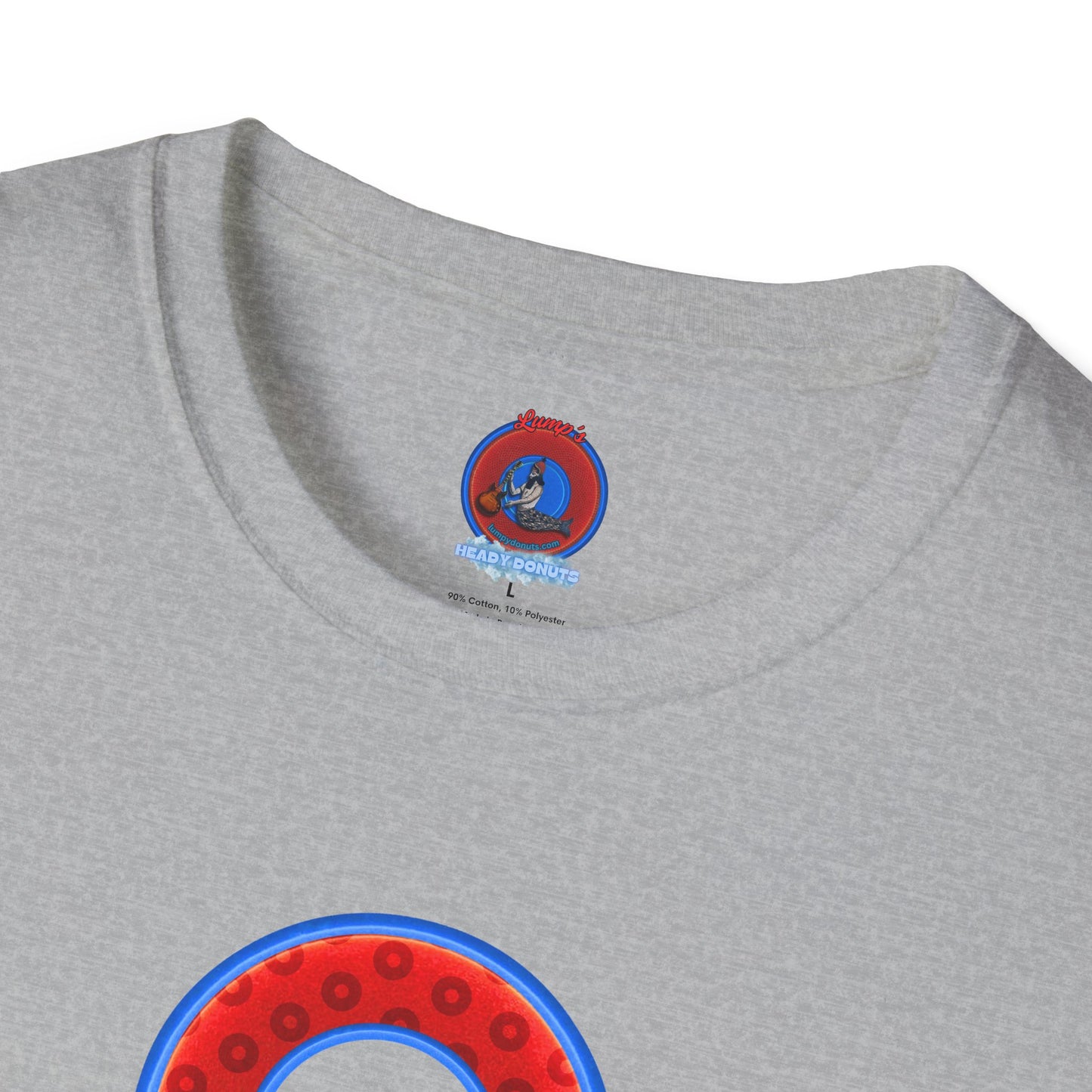 Plain Donuts/Unisex Soft-Style - "Plain Wide Mouthed Paradoxical Donuts" - red/medium royal blue donuts