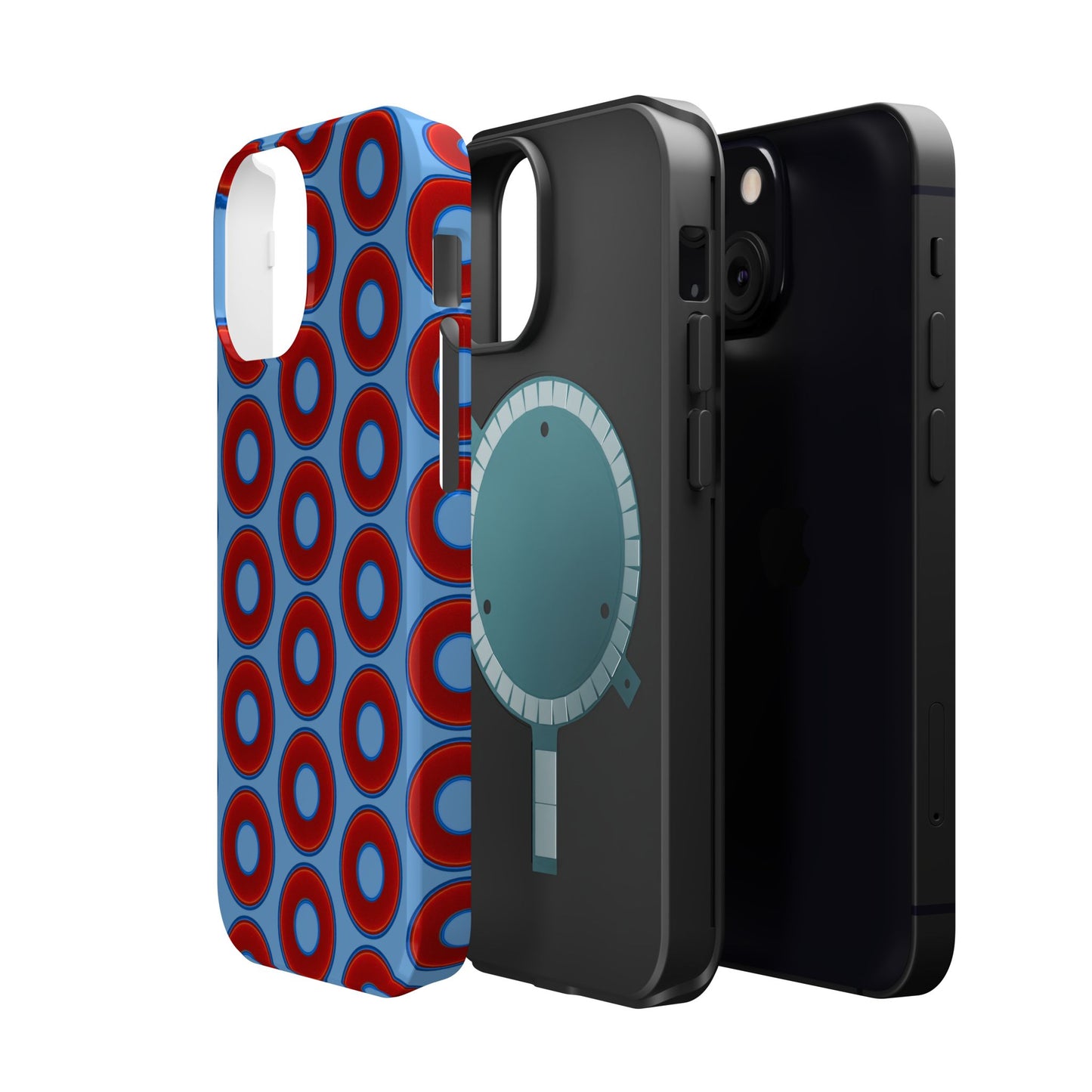 Magnetic Tough Donut Case - red vivid donut print w/light blue background