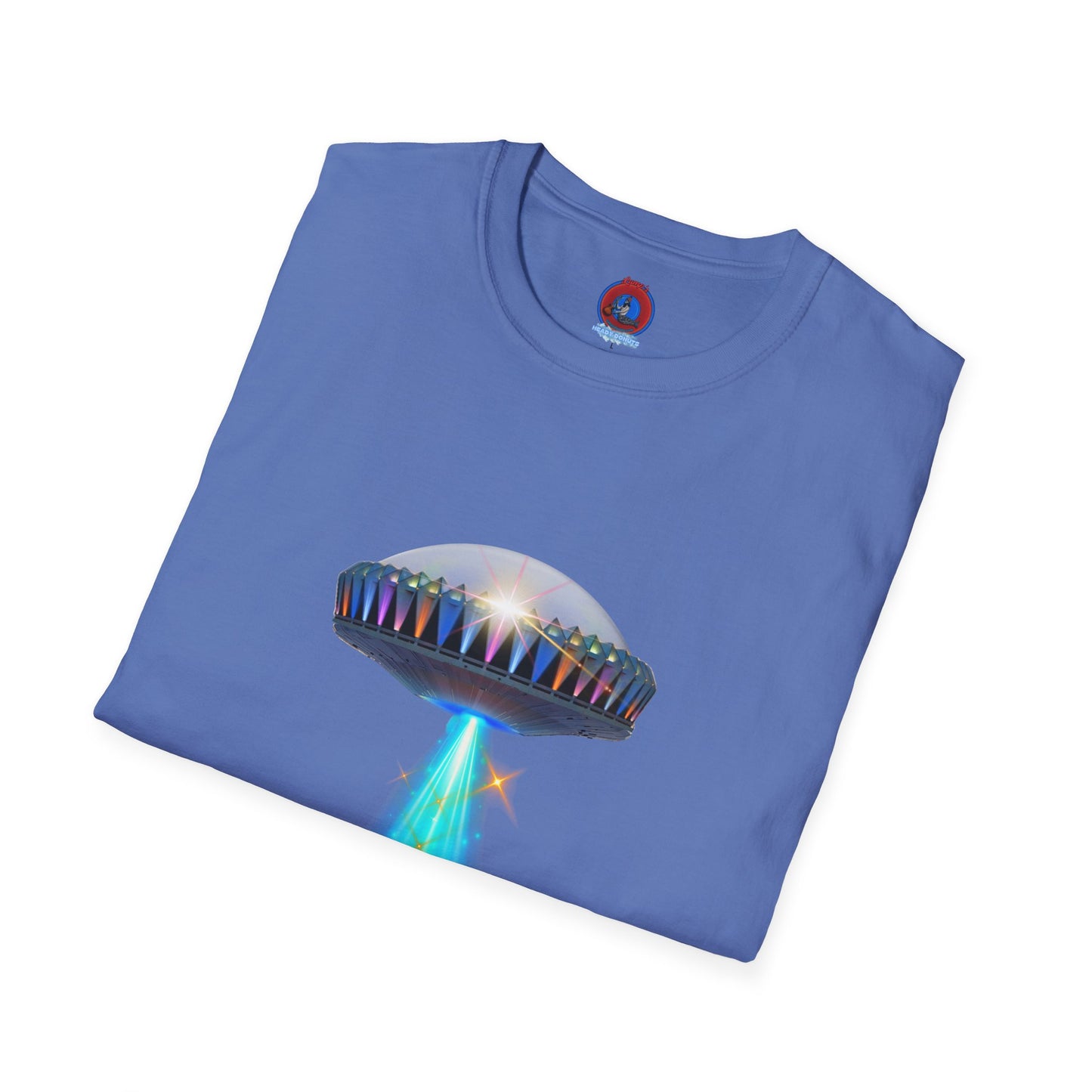 Classic Donut Tee - Unisex Soft-Style - "Donuts now Served on the Mothership" - series 1.0  - variant 6  - tractor-beamed donut