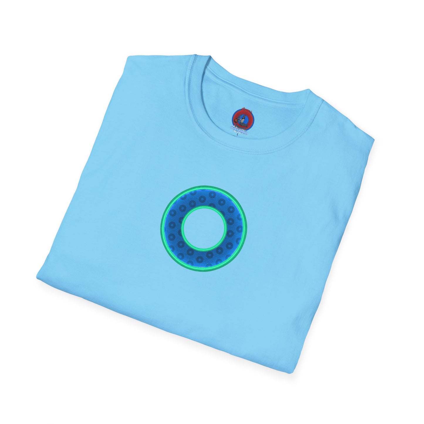 Plain Donuts/Unisex Soft-Style - "Plain Wide Mouthed Paradoxical Donuts" - royal blue/mint green donuts