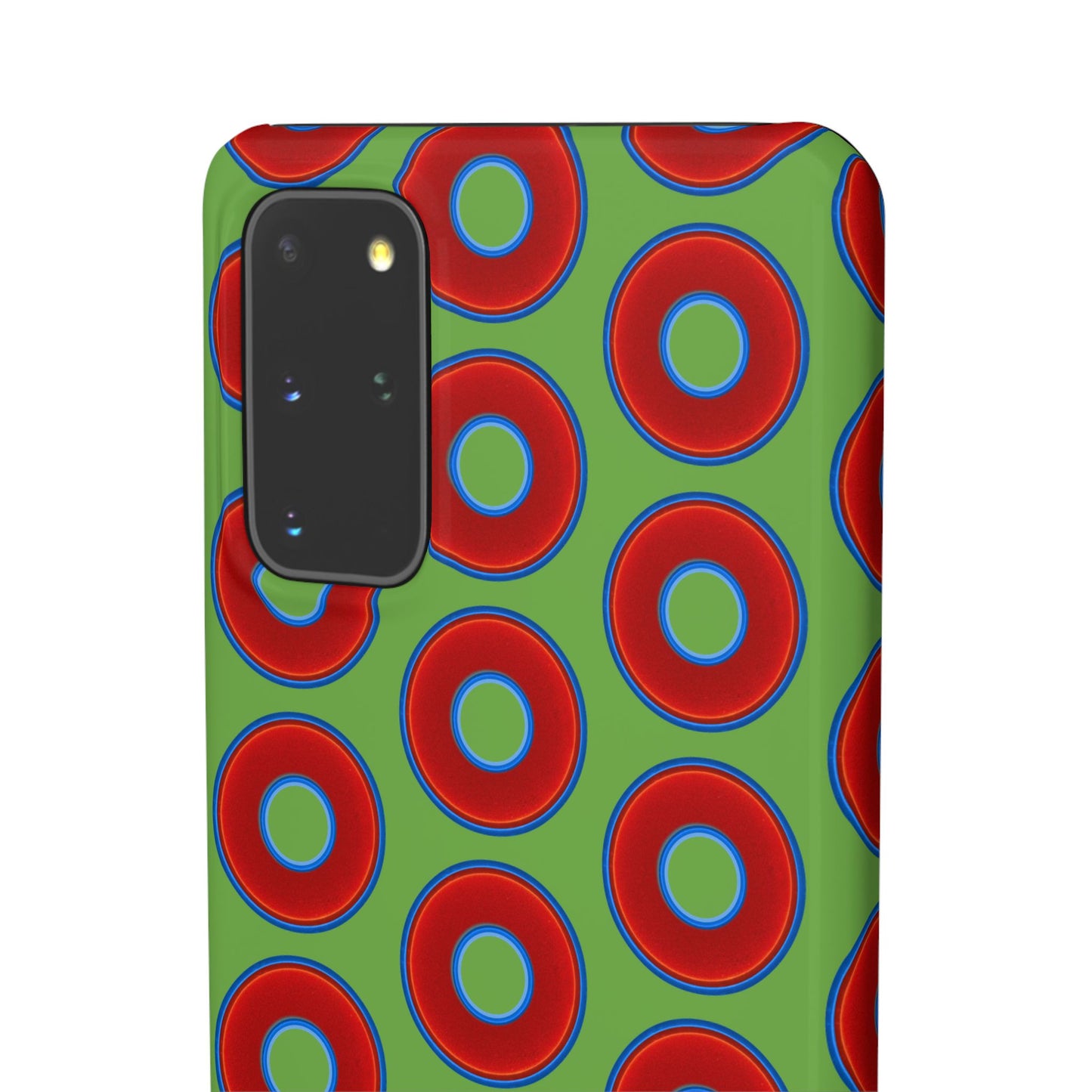 <Lumpy Donut Snap Case - red vivid donut print w/light green background