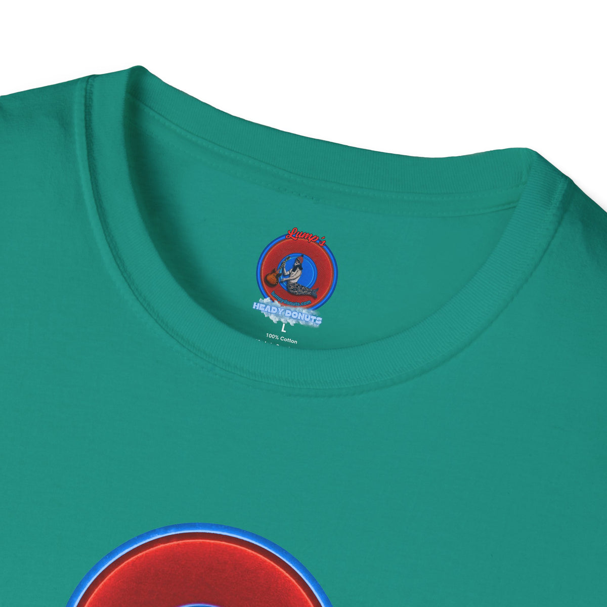Classic Donut Tee - Unisex Soft-Style - "Rage Side Donut" - vivid red donut - variant 2