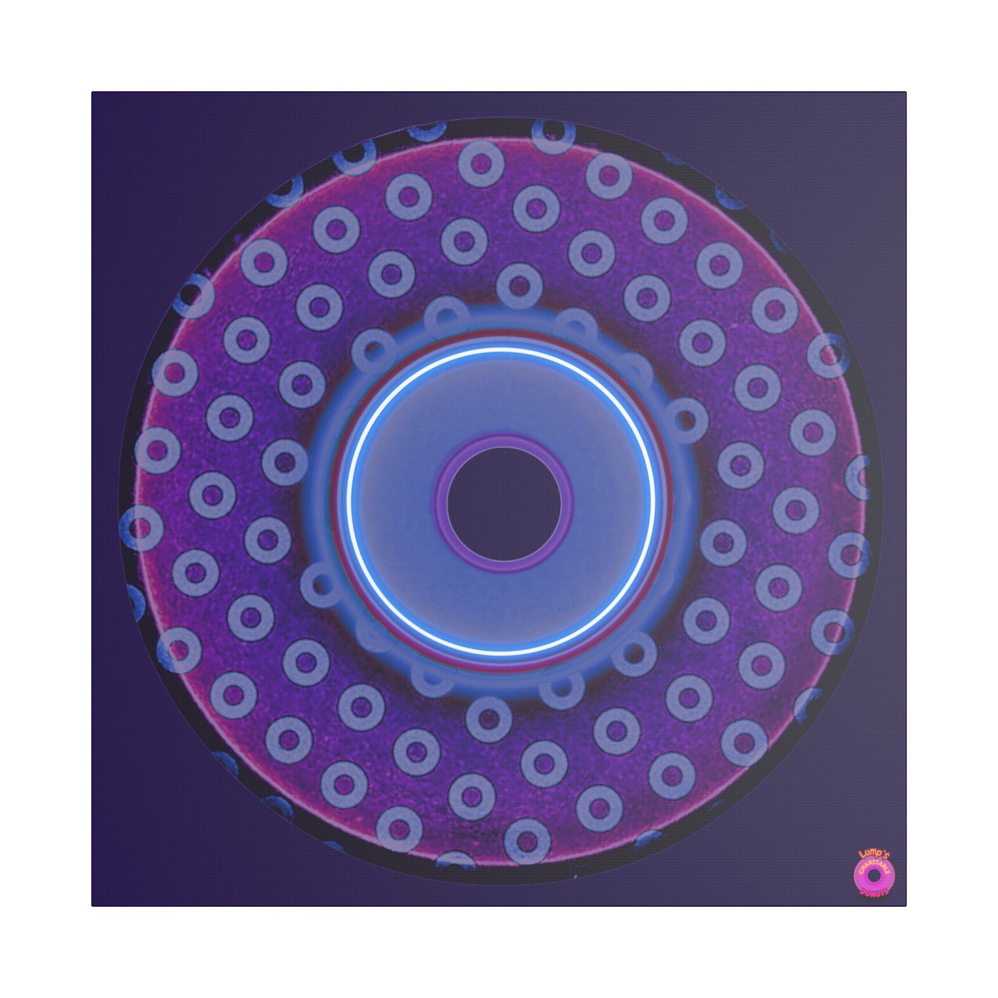Donuts4charity - Giant Canvas [36" x 36"] - "The Silky Smooth Donut" - dark purple/light purple electric paradox donut