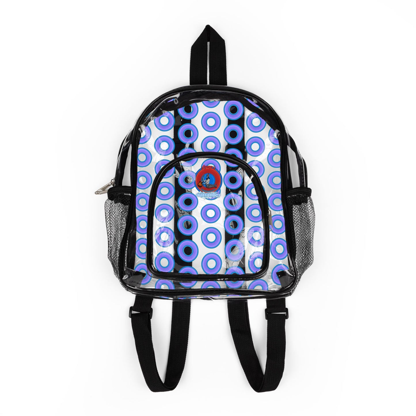 Lumpy Clear Pack/Concert Buddy - Plain Rustic Donut Print - light purple/light blue