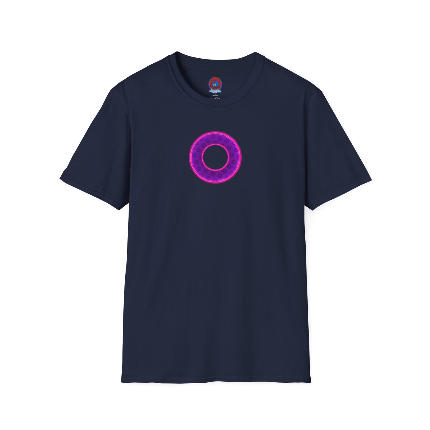 Plain Donuts/Unisex Soft-Style - "Plain Wide Mouthed Paradoxical Donuts" - dark purple/bright magenta donuts