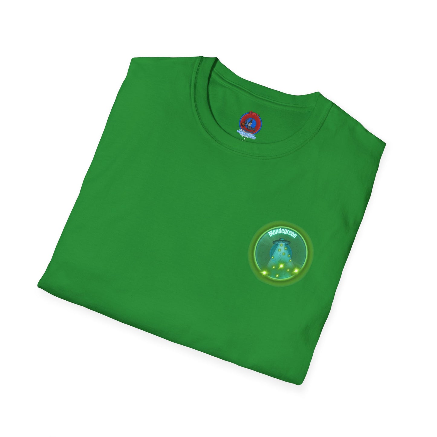 Classic Donut Tee - Unisex Soft-Style - "Close Encounters of the Delaware kind - Mondegreen Donut"  " variant 1 - green donut
