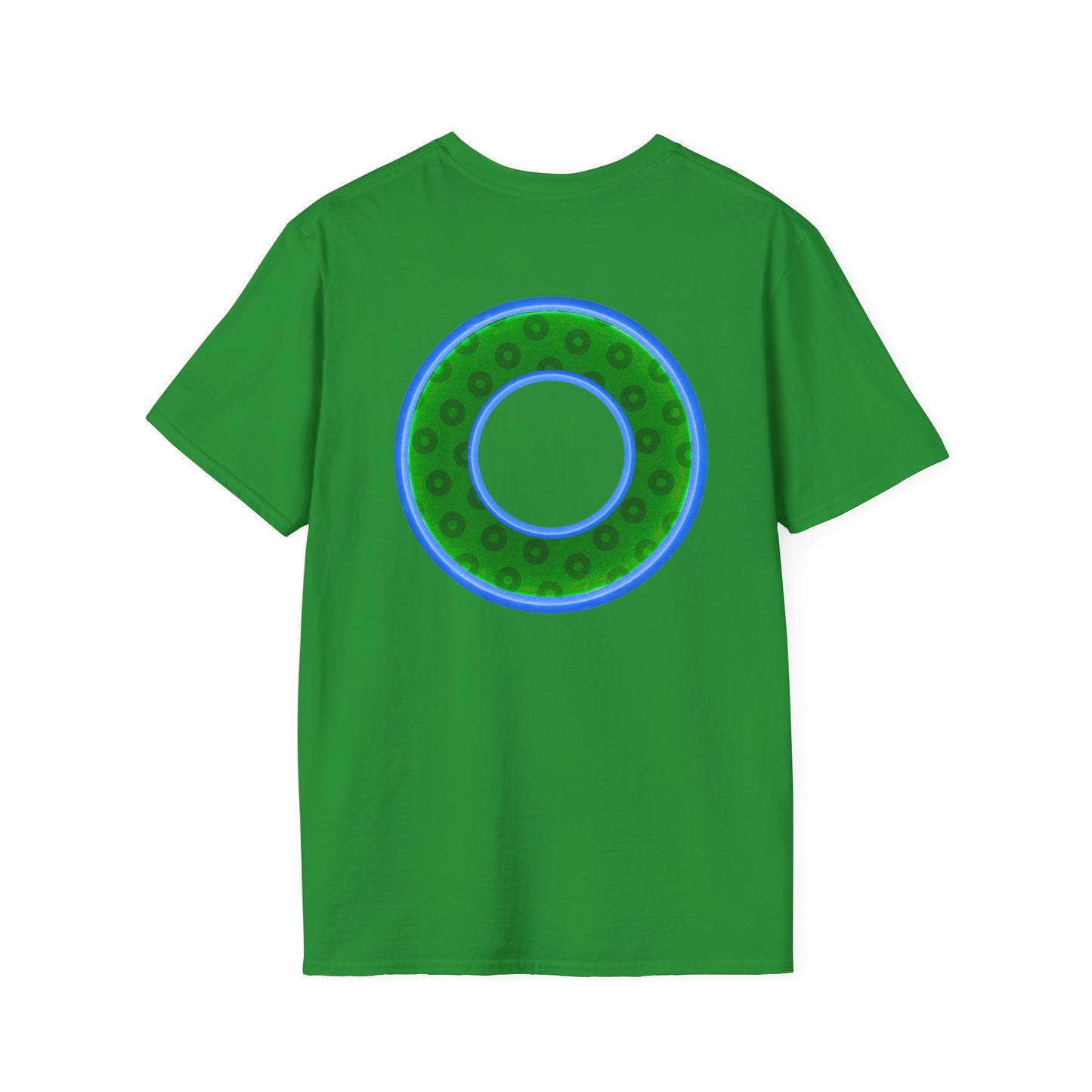Plain Donuts/Unisex Soft-Style - "Plain Wide Mouthed Paradoxical Donuts" - green/light blue donuts