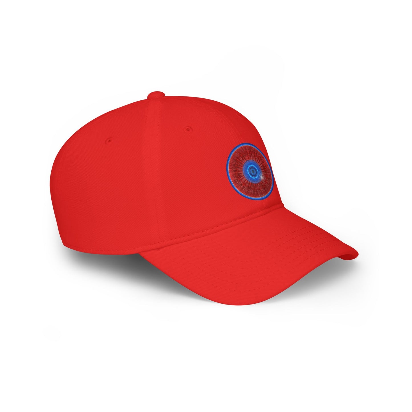 Lumpy Donut Baseball Cap - "Graphic Translation Donut Cap" - vivid red tube donut w/ - variant 1