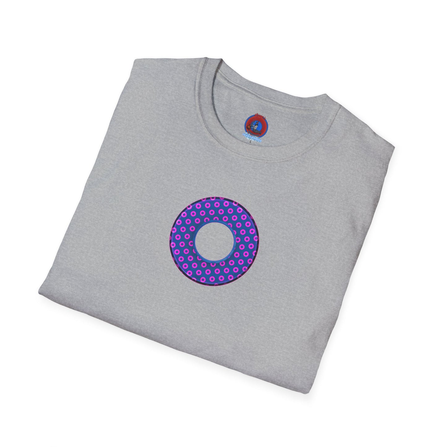 Plain Donuts/Unisex Soft-Style - "Plain Electric Paradoxical Donuts" - pink/dark blue donuts